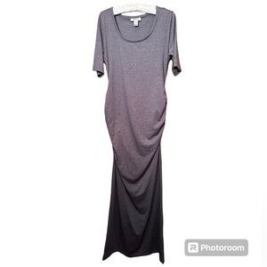 Motherhood maternity size medium gray floor length T-shirt dress